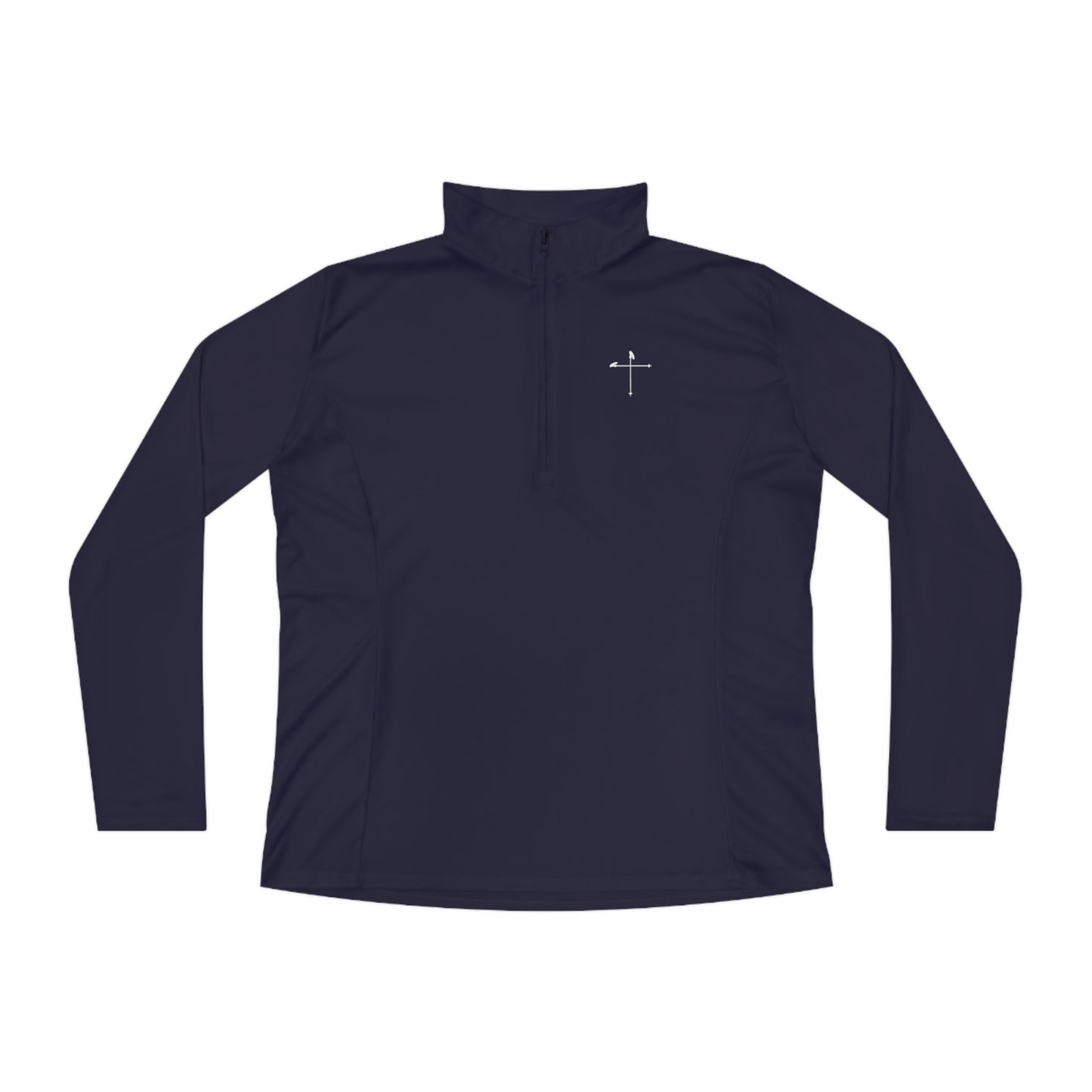 Ski Pole Cross Ladies Quarter-Zip Pullover