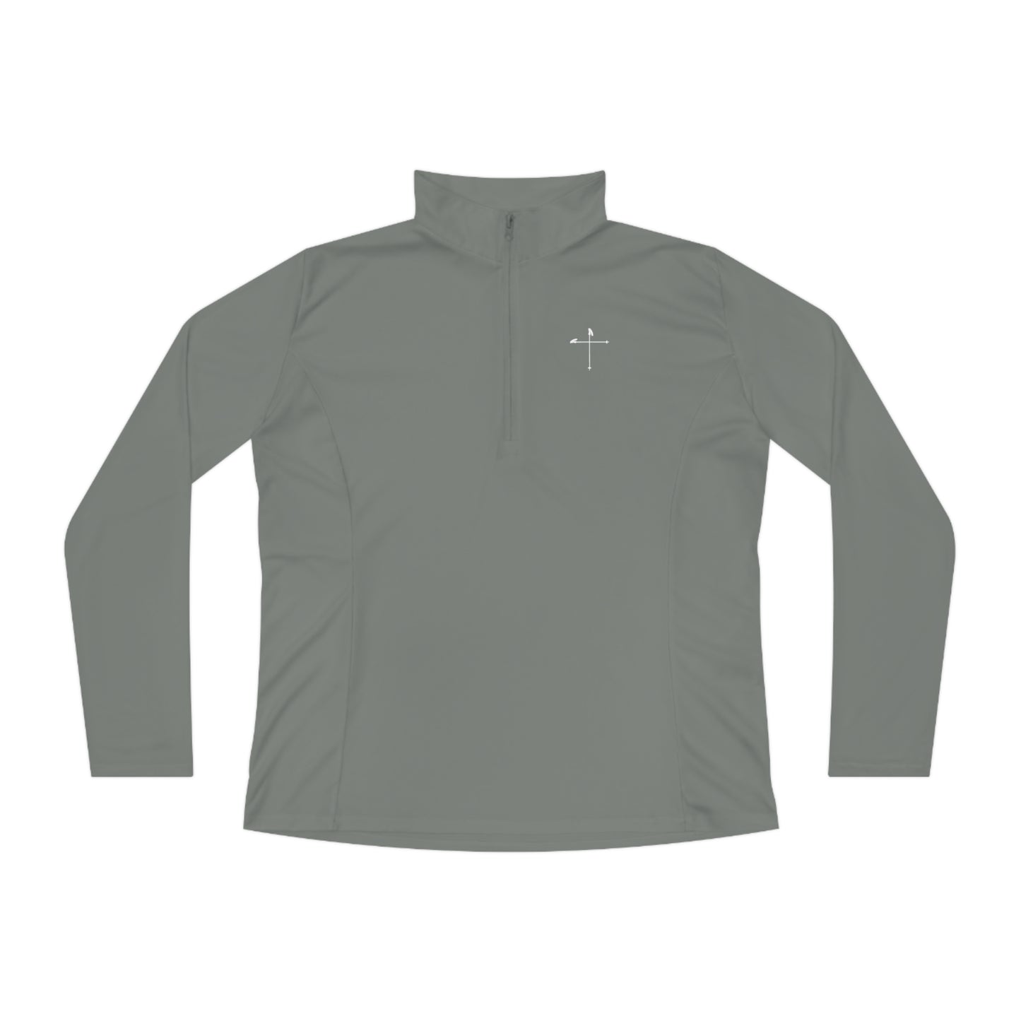 Ski Pole Cross Ladies Quarter-Zip Pullover
