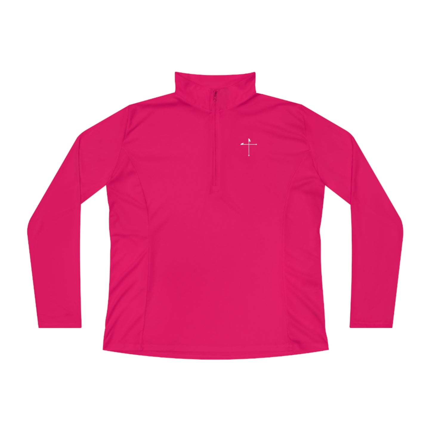 Ski Pole Cross Ladies Quarter-Zip Pullover