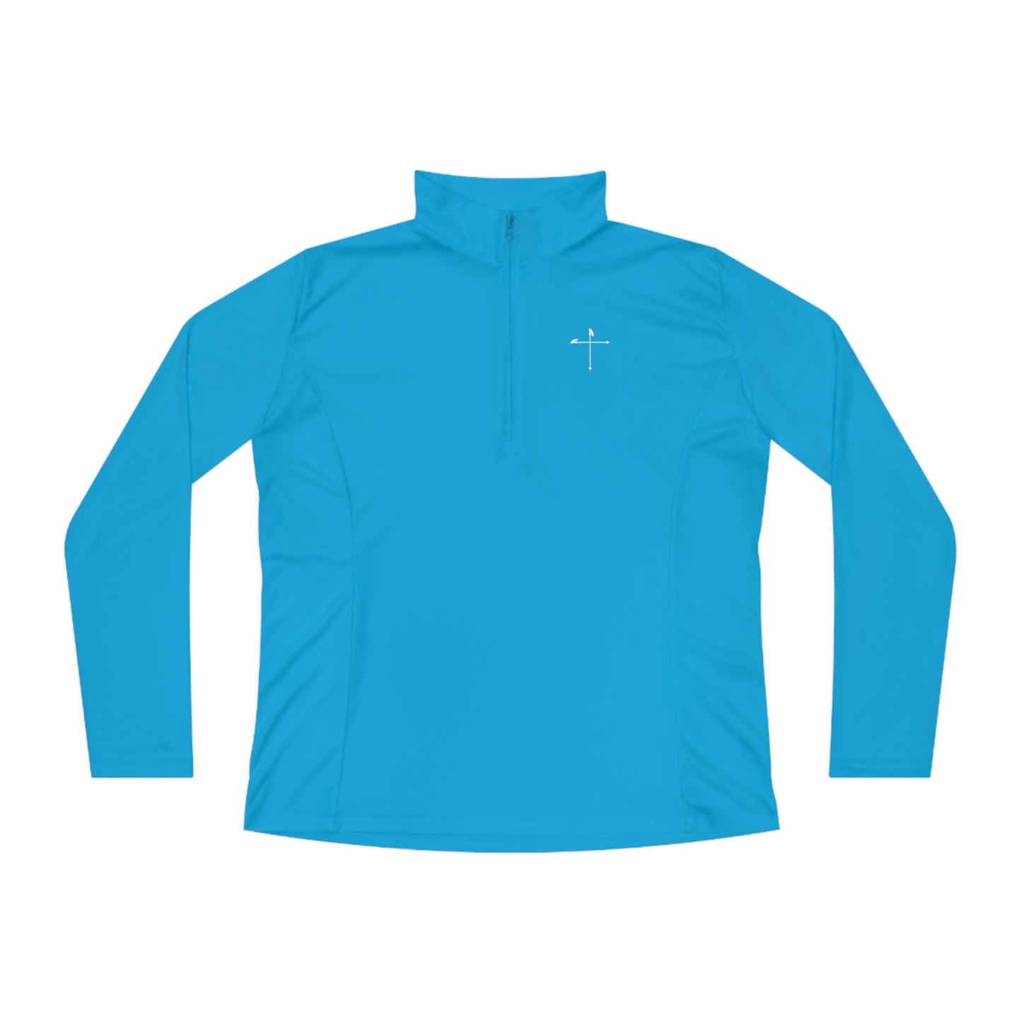 Ski Pole Cross Ladies Quarter-Zip Pullover