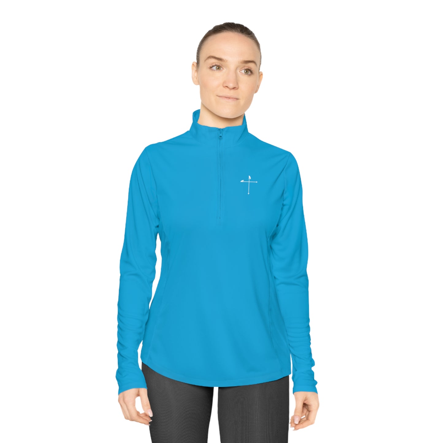 Ski Pole Cross Ladies Quarter-Zip Pullover