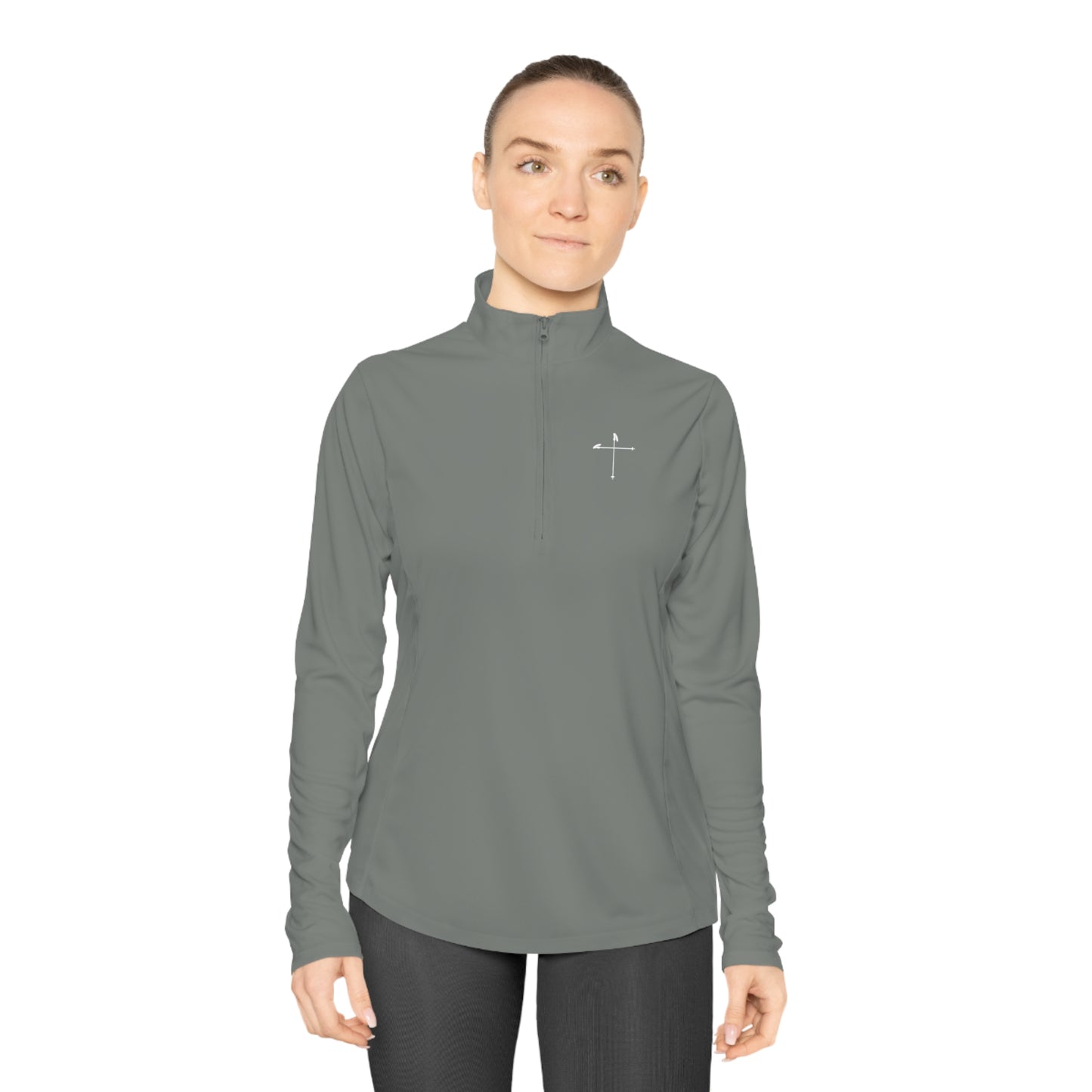 Ski Pole Cross Ladies Quarter-Zip Pullover