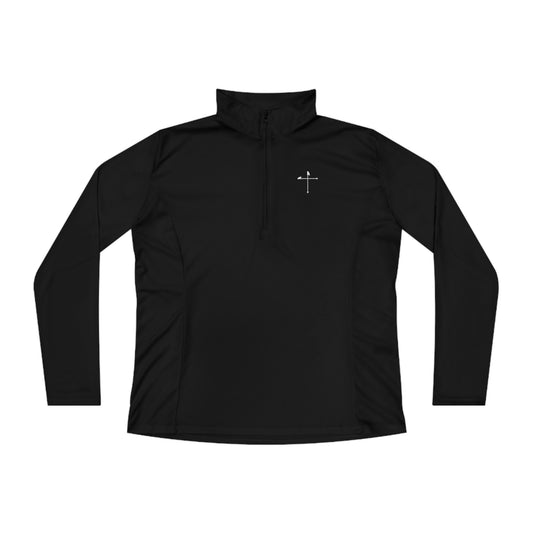 Ladies Ski Pole Cross Quarter-Zip Pullover