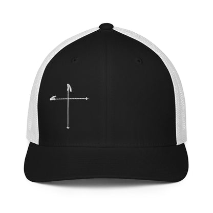 Ski Pole Cross FlexFit Hat