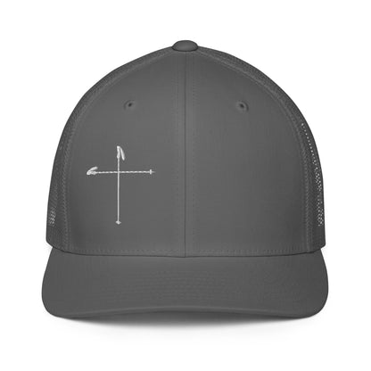 Ski Pole Cross FlexFit Hat