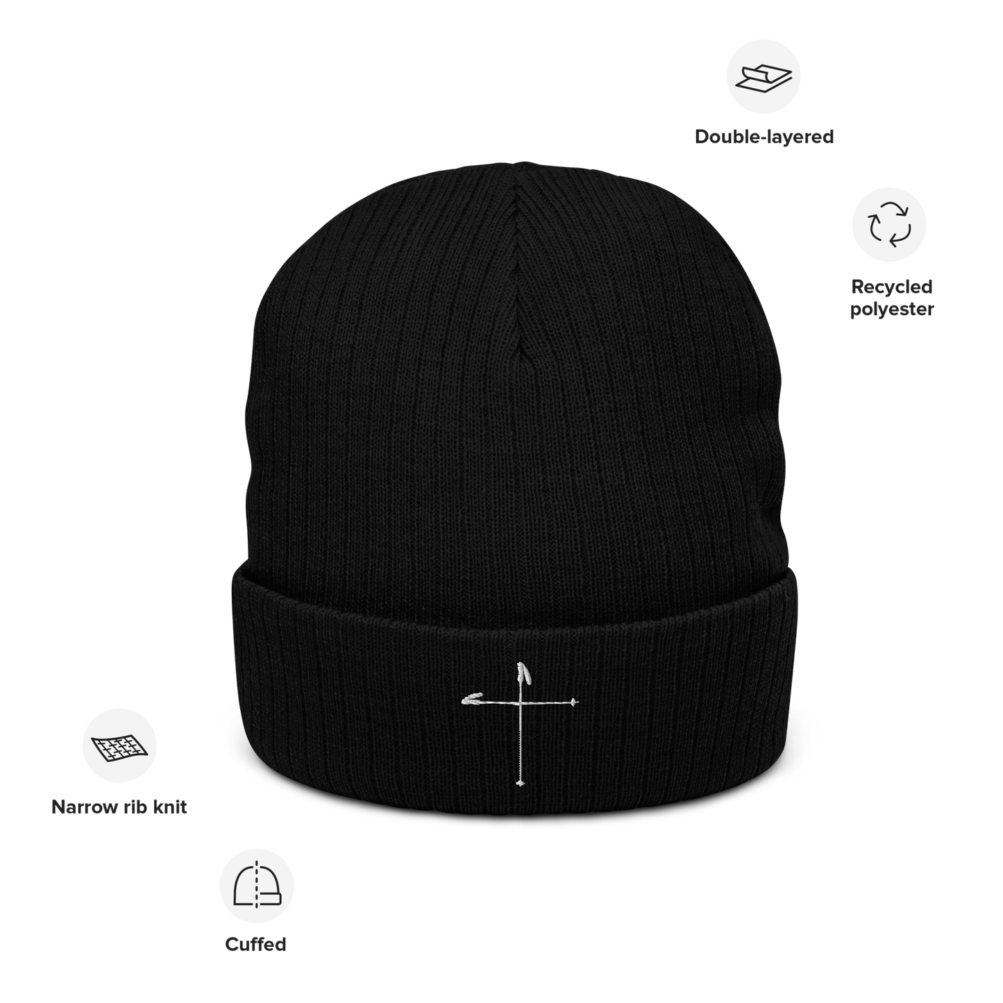 Ski Pole Cross Beanie