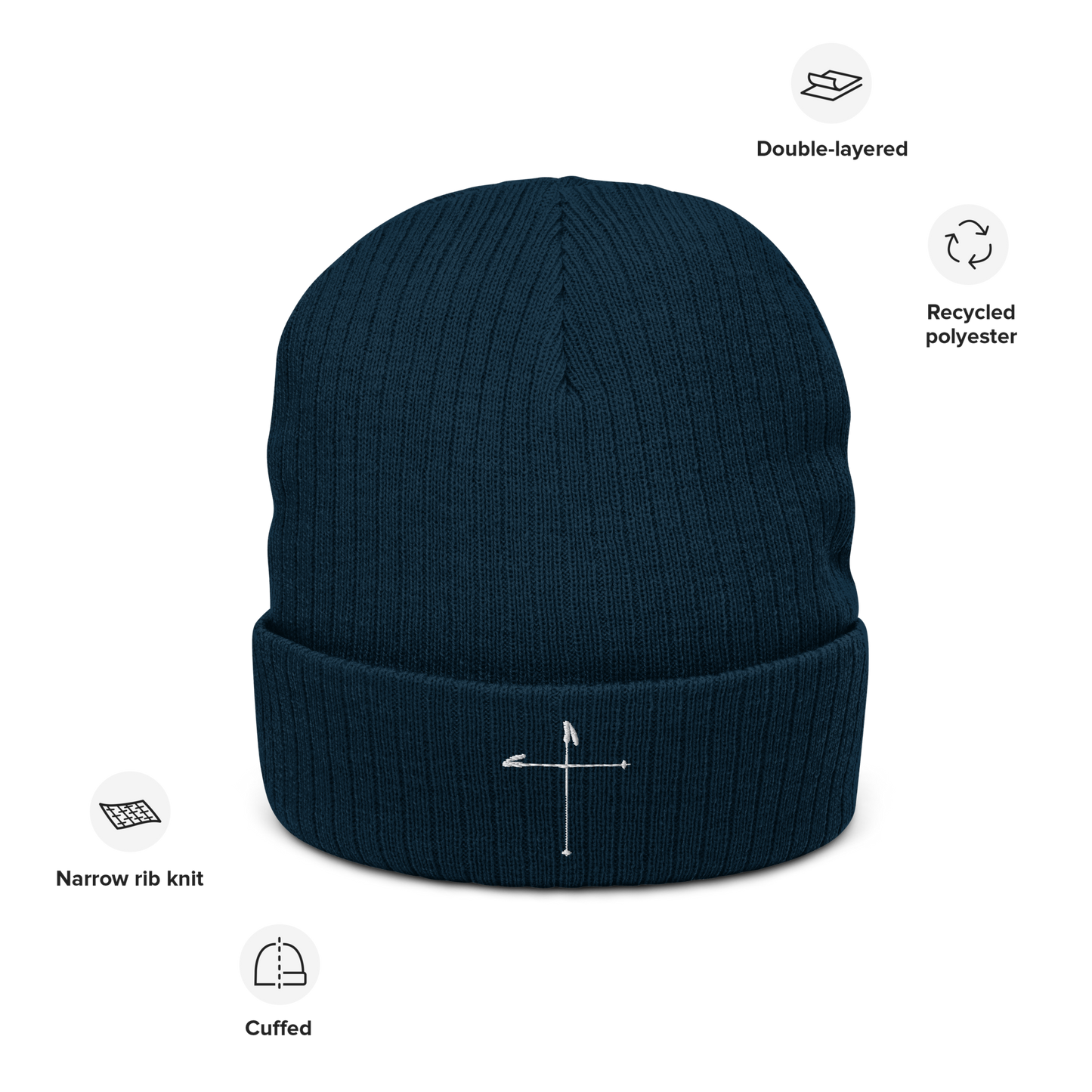 Ski Pole Cross Beanie