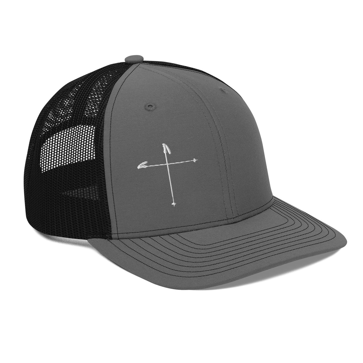 Ski Pole Cross Trucker Cap