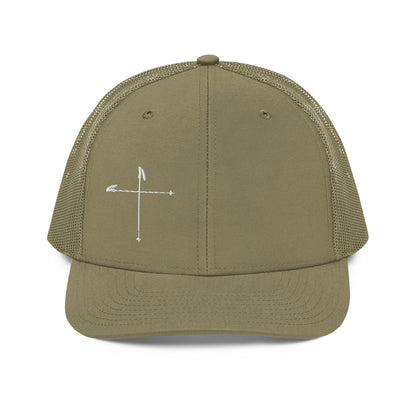 Ski Pole Cross Trucker Cap